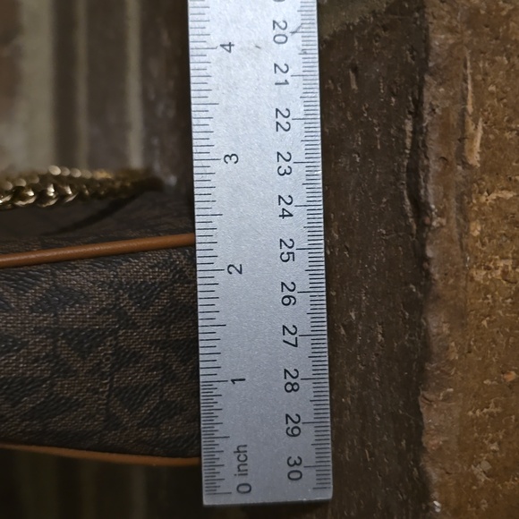 Michael Kors Jet Set Small Logo Chain Crossbody Bag Brown - Picture 10 of 11